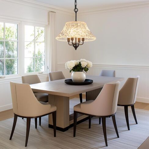 Modern 16" Black Glass Chandeliers for Kitchen Island,Luxury Pendant Light Fixture Over Table 4-Light Round Light Ceiling Hanging lamp for Dining Room Living Room Foyer Entryway Bedroom in Saudi Arabia
