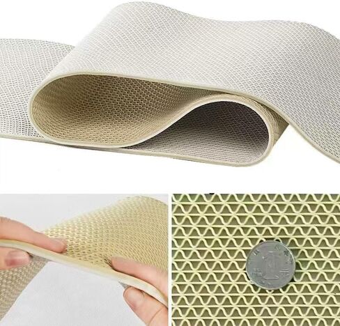 PVC Drainage Floor Mat Non-Slip Commercial Wet Area Mat for Outdoor and Indoor Restaurant Kitchen Bar Swimming Pool Splash Matting Water Drain Flooring Mat (Goose Yellow and Crescent White, 3FTX11FT) in Saudi Arabia