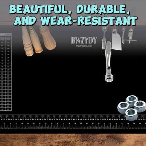 متين 43x16 بوصة حصيرة Workbench - سطح مطاط قابلة للطي مع مقاييس قياس SAE/Metric ، تصميم محمول 1.5 رطل ، يشمل حقيبة حمل - مثالية للديرز ، النجارين والمصلحة in Saudi Arabia