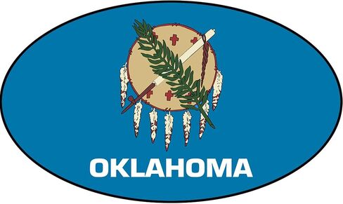 Cafepress Oklahoma state flag sticker sticker oval car sticker sticker in Kuwait