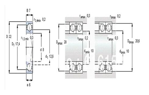 8mm Spindle Angular Contact Ball Bearings 708C-2RS/ in Kuwait