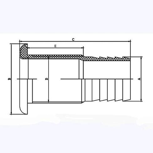 المياه البيضاء - البحرية 316 من النايلون الفولاذ المقاوم للصدأ من خلال بدن Scupper | 1-1/2 "خرطوم ، 2-1/4" قطع | للقارب ، اليخت ، السباكة - 6656N -SCP in Kuwait