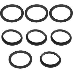 Rubber Seals (8Pcs) - Flat Seals & Wedge Seals for 1.25 Inch Sink Wash Basin Drain Pipe - Includes 4x Sealing Rings & 4x Wedge Seal - Black in Saudi Arabia