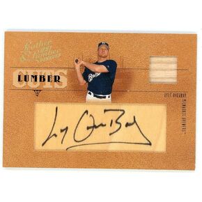 Lyle Overbay 2005 Donruss Leather And Lumber Autographed Bat Relic #LC-39 - Baseball Slabbed Autographed Cards in Kuwait