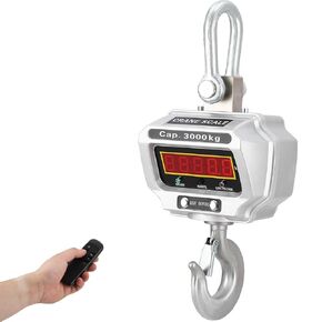 6600lbs/3000kg Crane Digital Hanging Scale, Heavy Duty Industrial Electronic Scale with Hook, High Precision for Construction, Factory, Farms, Cast Aluminum Case, Rechargeable in Kuwait