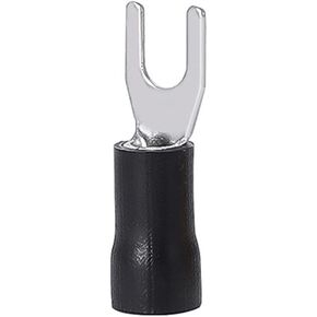 الموصلات الكهربائية 100pcs SV تجعيد الجعة Spade شوكة موصل السلك النحاس تجعد الموصل المعزول دبوس الحبل الطرفي SV1.25/2/3.5/5.5 (أسود ، SV3.5-6 (100pcs)) in Kuwait
