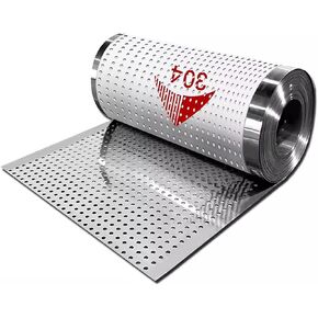 304 Stainless Steel Mesh Panel for Balcony Protection, 8mm Hole Perforated Sheet, Durable Metal Screen for DIY Projects, 27x400cm Metal Mesh Sheet in Saudi Arabia