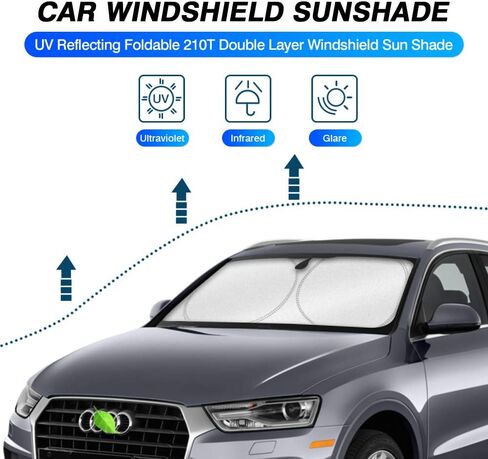 KUST Custom Fit Windshield Sun Shade for 2024 2025 2026 Hyundai Kona Sunshade Window Sun Visor Protector Foldable Blocks UV Rays Keep Car Cooler in Kuwait