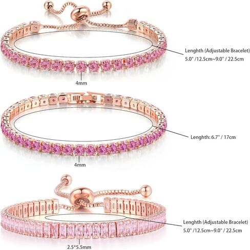 3pcs أساور زرقاء للنساء ، سوار تنس مع أنماط قابلة للتعديل ومشابك ، هدية مجوهرات مملوكة للفضاء بلاتينيوم لصديقتها ، أمي ، يرتدي اليومية والرسمية in Kuwait