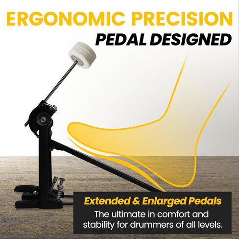 Bass Drum Pedal Kick Drum Pedal Single Bass Pedal Single Chain Drive Step On Hammer Foot Percussion Hardware with Adjustable Beater Head for Electronic Drum Set Instrument in Saudi Arabia