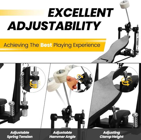 Bass Drum Pedal Kick Drum Pedal Single Bass Pedal Single Chain Drive Step On Hammer Foot Percussion Hardware with Adjustable Beater Head for Electronic Drum Set Instrument in Saudi Arabia