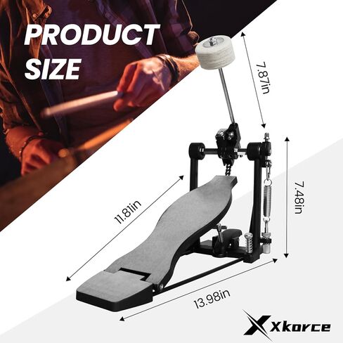 Bass Drum Pedal Kick Drum Pedal Single Bass Pedal Single Chain Drive Step On Hammer Foot Percussion Hardware with Adjustable Beater Head for Electronic Drum Set Instrument in Saudi Arabia