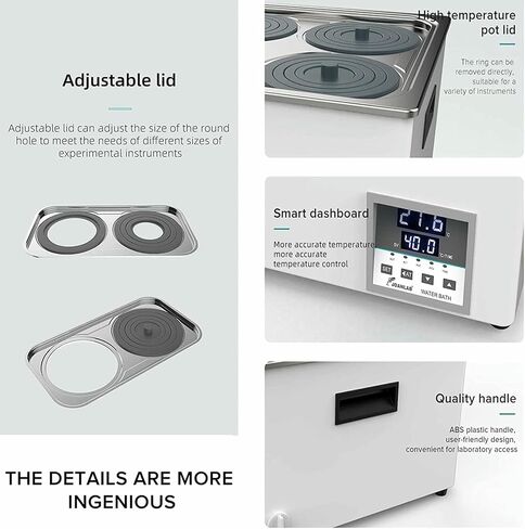 Water Bath for Digital Scientific Laboratory, Thermostatic Water Bath with Digital Screen and Protective Cover for Laboratory Use, Stainless Steel Coating 304, P in Saudi Arabia