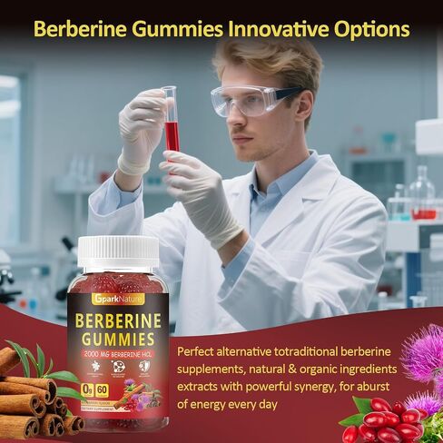 2000mg berberine Gummies ، مع الكركم القرفة Ceylon ، المغنيسيوم ، الكروم -السقراء خالي in Saudi Arabia