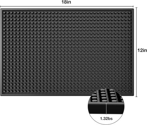 4 PCS 18x12 inch PVC Bar Service Mat | Bartender Mat for Mixologists, Whiskey and Cocktail mat (Black) in Saudi Arabia