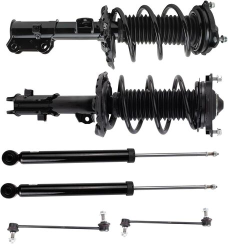 TRQ Front and Rear Suspension Kit Complete Strut & Coil Spring Assembly Shock Absorber Sway Bar Stabilizer Link Compatible with 2011-2014 Scion xD in Kuwait