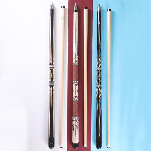 58" Professional Pool Cue Stick Set- Canadian Maple Shaft with Irish Linen Wrap, 13mm Leather Tip, Brass Joint; Includes Glove Cue Bag in Saudi Arabia