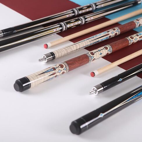 58" Professional Pool Cue Stick Set- Canadian Maple Shaft with Irish Linen Wrap, 13mm Leather Tip, Brass Joint; Includes Glove Cue Bag in Saudi Arabia