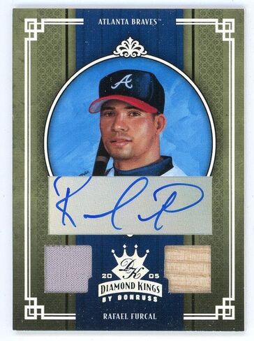 Rafael Furcal Autographed 2005 Donruss Diamond Kings Bat/Patch Relic #18 - Baseball Slabbed Autographed Cards in Saudi Arabia