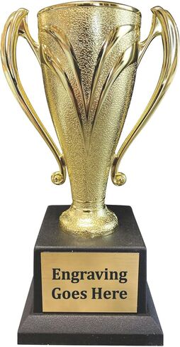 Victory Gold Cup Trophy with Custom Engraving – Personalized Award for Sports, Achievement & Recognition – Deluxe Black Base – Trophy Outlet in Saudi Arabia
