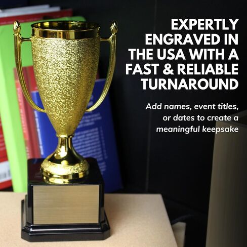 Victory Gold Cup Trophy with Custom Engraving – Personalized Award for Sports, Achievement & Recognition – Deluxe Black Base – Trophy Outlet in Saudi Arabia
