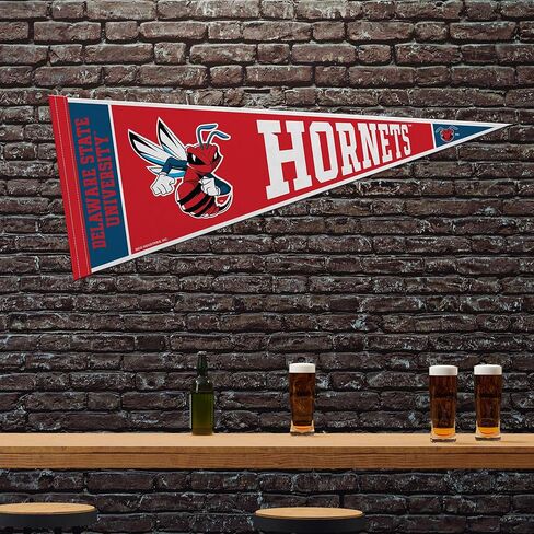 Rico Industries NCAA Delaware State Hornets 12" x 30" Felt Wall Décor Pennant - Great for Home/Bed Room/Man Cave Décor in Saudi Arabia