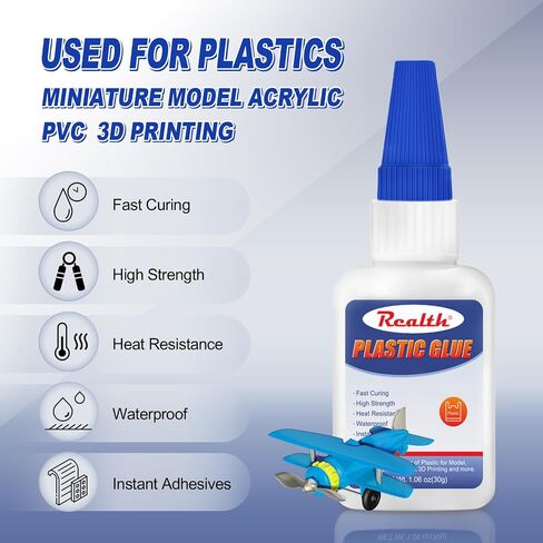 Plastic Model Glue 60g, Strong Clear Glue for Plastic, Instant Drying Heat-Resistant for Model Acrylic PVC Miniatures 3D Printing, with Anti-Clog Cap in Saudi Arabia