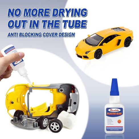 Plastic Model Glue 60g, Strong Clear Glue for Plastic, Instant Drying Heat-Resistant for Model Acrylic PVC Miniatures 3D Printing, with Anti-Clog Cap in Saudi Arabia