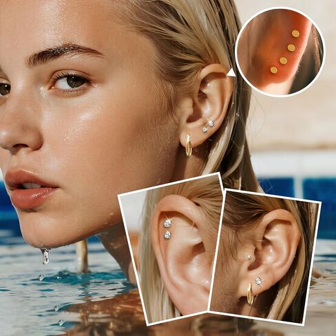 18G Nose Rings Threadless Nose Studs for Women Men 316L Surgical Steel Labret Studs Lip Rings Push in Flat Back Stud Earrings CZ Nose Nostril Tragus Helix Piercing Jewelry Hypoallergenic in Saudi Arabia