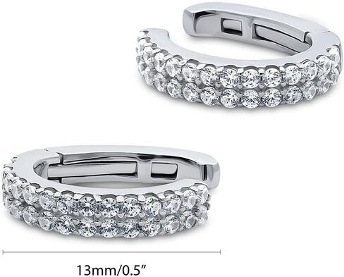 Berricle Sterling Silver Cable بيان أزياء الأذن للنساء ، وميض الذهب المطلي بالروديوم والذهب الأصفر ، ومجموعة اثنين من أزواج in Saudi Arabia