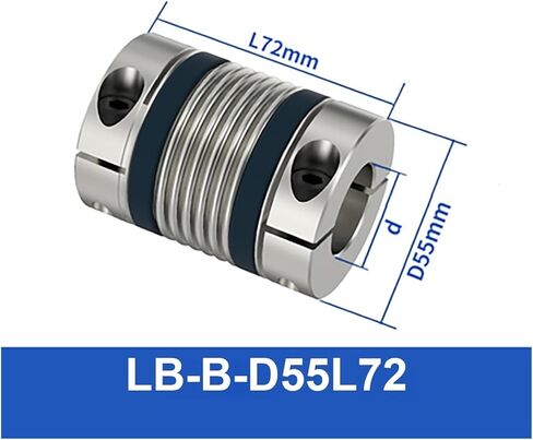 Shaft Coupling Bellows Flexible Motor Coupler LB-B-D55L72 LB-B-D55L57(LB-B-D55L57) in Kuwait