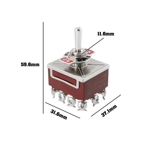 SING F LTD 2PCS 4PDT 4P2T Latching Toggle Switch 59.6x31.6x37.1mm ON-Off-ON Screw Terminals Switch Rock Switch Used to Control Small Electronic Projects in Kuwait