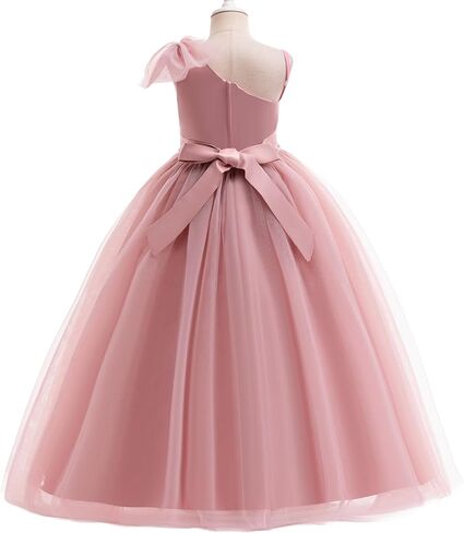 Tulle Flower Girls Dress One Shoulder Formal Princess Wedding Pageant Birthday Party Holiday Ball Gown Dresses in Saudi Arabia