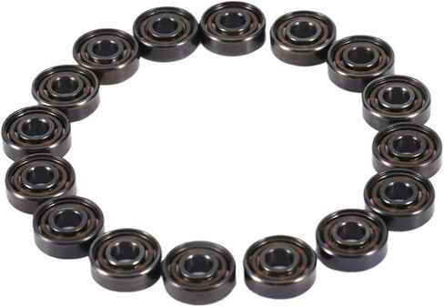 16pcs Ceramic 608 Bearings 8x22x7mm ABEC-11 with White ZrO2 Balls for Skating Inline Roller Skate Wheels in Saudi Arabia
