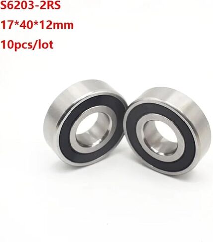 10pcs/Lot ABEC-5 S6203RS S6203-2RS S6203 2RS ​​17x40x12mm Stainless Steel Ball Deep Ball Ball 17 * 40 * 12mm in Saudi Arabia