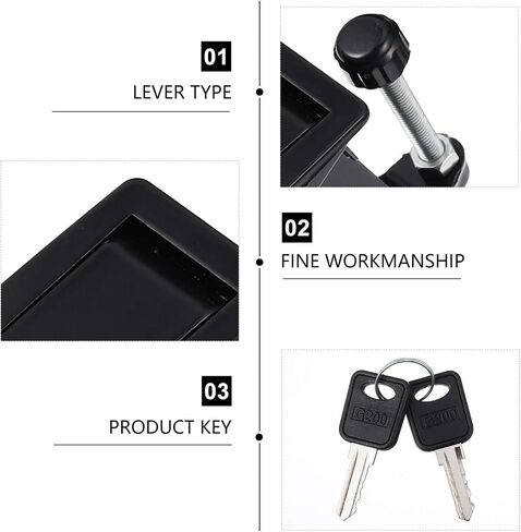 4 pcs Range Tin Draw Door Trigger Mount Locks- Panel Adjustable Industrial Rv Push Thickness: Cabinet Zinc Hasp Operated and Alloy Flush Key Locking Equipment Replacement(Blackx2pcs,12X5CMx3pcs) in Saudi Arabia