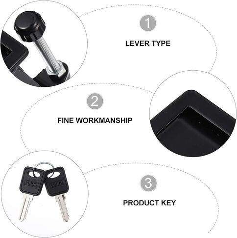 4 pcs Range Tin Draw Door Trigger Mount Locks- Panel Adjustable Industrial Rv Push Thickness: Cabinet Zinc Hasp Operated and Alloy Flush Key Locking Equipment Replacement(Blackx2pcs,12X5CMx3pcs) in Saudi Arabia