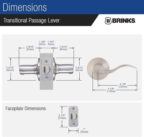 BRINKS Keyless Entry Door Deadbolt, High-Security Keypad Door Lock, 50 User Codes, Auto Locking Feature (Deadbolt & Passage Lever, Satin Nickel) in Saudi Arabia