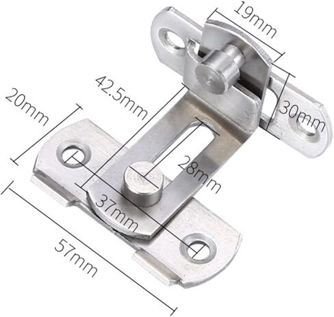 90/180 Degree Right Angle Door Latch Hasp Bending Latch Barrel Bolt with Screws for Doors Buckle Bolt Sliding Lock 1Pcs(E) in Saudi Arabia