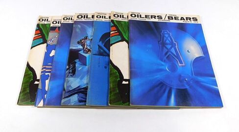 Lot of (7) Different 1970 Houston Oilers NFL Football Programs - NFL Programs in Saudi Arabia