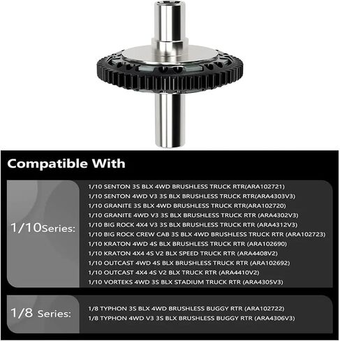 Steel 57T Slipper Set with Slipper Shaft for 1/10 Arrma Granite Senton Vorteks Big Rock Kraton Outcast Big Rock(RM048) in Saudi Arabia