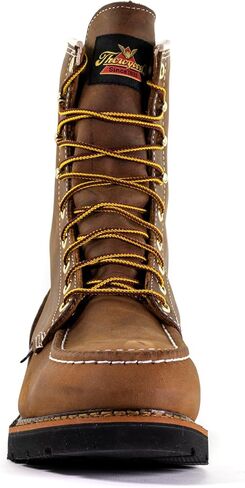 Thorogood 1957 Series 8" Waterproof Steel Toe Work Boots for Men - Full-Grain Leather with Moc Toe, Slip-Resistant Heel Outsole, and Comfort Insole; EH Rated, Crazyhorse - 9 W US in Kuwait