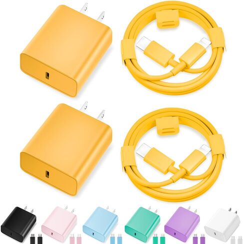 iPhone 11 12 13 14 Fast Charger,【Apple MFi Certified】2Pack 20W Type C Fast Charger Block with 6FT USB-C to Lightning Cable for iPhone 14/13/13 Pro/12/12 Pro/12 Pro Max/11/Xs Max/XR/X,iPad,AirPods Pro in Saudi Arabia