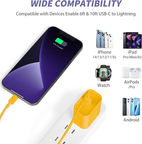 iPhone 11 12 13 14 Fast Charger,【Apple MFi Certified】2Pack 20W Type C Fast Charger Block with 6FT USB-C to Lightning Cable for iPhone 14/13/13 Pro/12/12 Pro/12 Pro Max/11/Xs Max/XR/X,iPad,AirPods Pro in Saudi Arabia