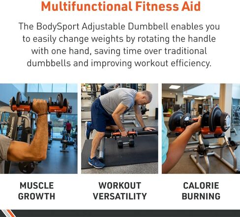 BodySport 40 Pound Adjustable Dumbbells – Includes 12 Free Weights, Ranging from 3 to 40 Pounds, Ideal for Home Gym Workouts and Weight Training in Saudi Arabia
