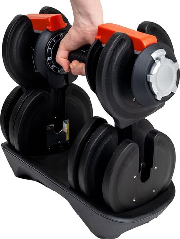 BodySport 40 Pound Adjustable Dumbbells – Includes 12 Free Weights, Ranging from 3 to 40 Pounds, Ideal for Home Gym Workouts and Weight Training in Saudi Arabia