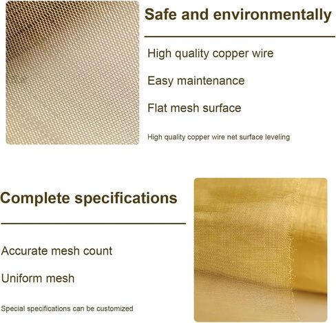TIST Copper Mesh Sieve Brass Mesh Cloth, Copper Wire Mesh Filter, Household Electromagnetic Signal Shielding Screen Copper Mesh Rolls(20mesh) in Saudi Arabia
