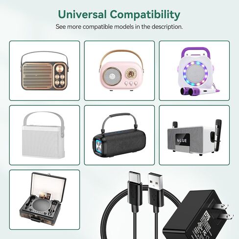 Wall Charger Work with Karaoke Machine, FITE ON USB Power Adapter + Power Cord Compatible with MOYLEAF Portable Karaoke Machine Power Supply in Saudi Arabia