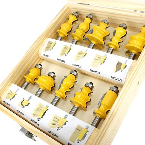 10pcs 8mm Shank Architectural Molding Handrail Router Bits Set Casing Base CNC Line Woodworking Cutters Face Mill MC02070 in Saudi Arabia
