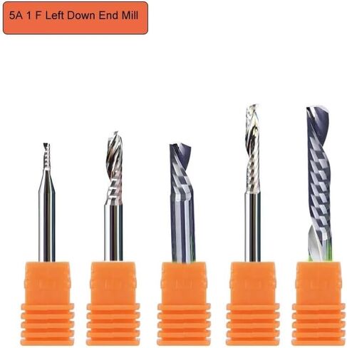 10pcs 3.175/4/5/6/8mm Shank Left Spiral Milling Cutter Single Flute Down Cut Router Bit CNC End Mill Carbide Milling Cutter(6x6x12x50) in Saudi Arabia